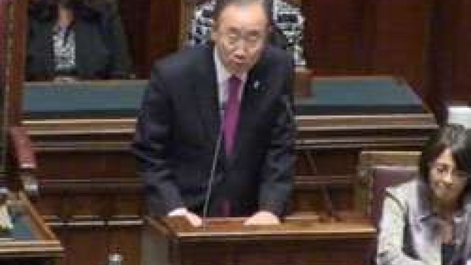 Ban Ki - Moon alla Camera dei Deputati per il 60esimo dell'adesione dell'Italia all'Onu