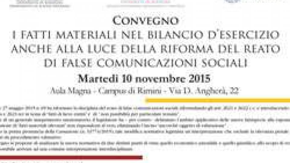 Rimini: Convegno sulla riforma del reato di false comunicazioni sociali