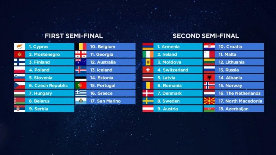 Eurovision Song Contest: San Marino canterà per ultima nella prima semifinale
