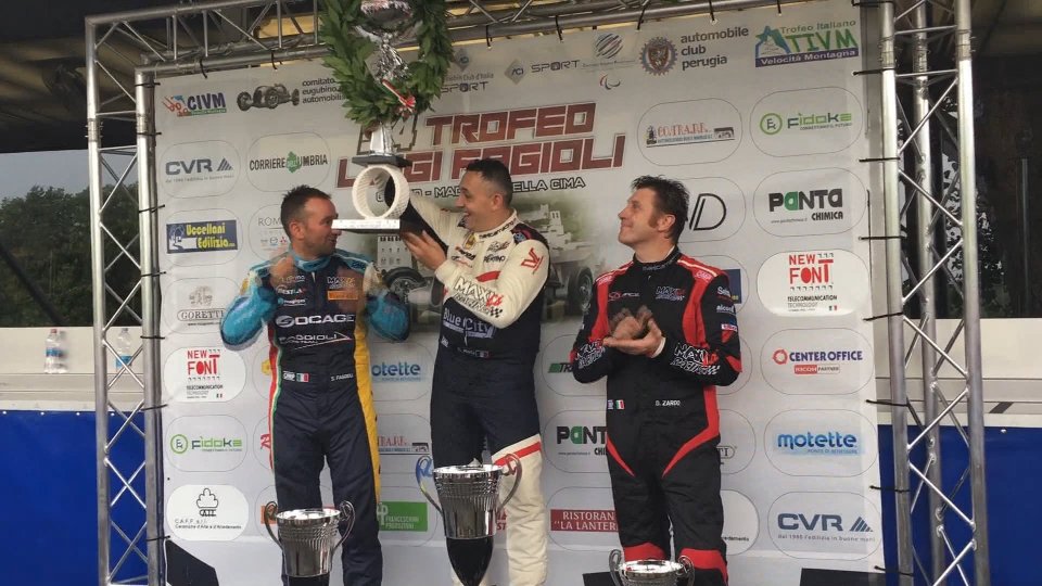 Christian Merli (Vincitore Trofeo Fagioli 2019), Simone Fagioli  (Secondo classificato) e  Piergiovanni Volpinari (Lotus Europa GT 1600)