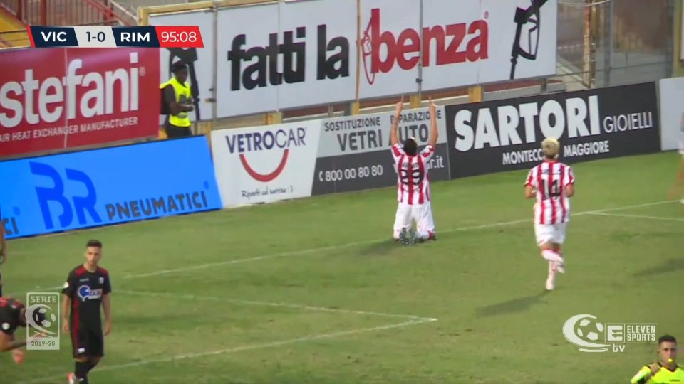 Il Rimini cade a Vicenza 2-0