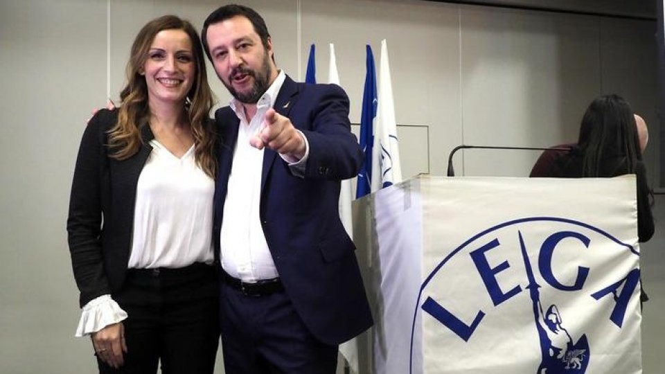 Lucia Borgonzoni e Matteo Salvini, foto Ansa