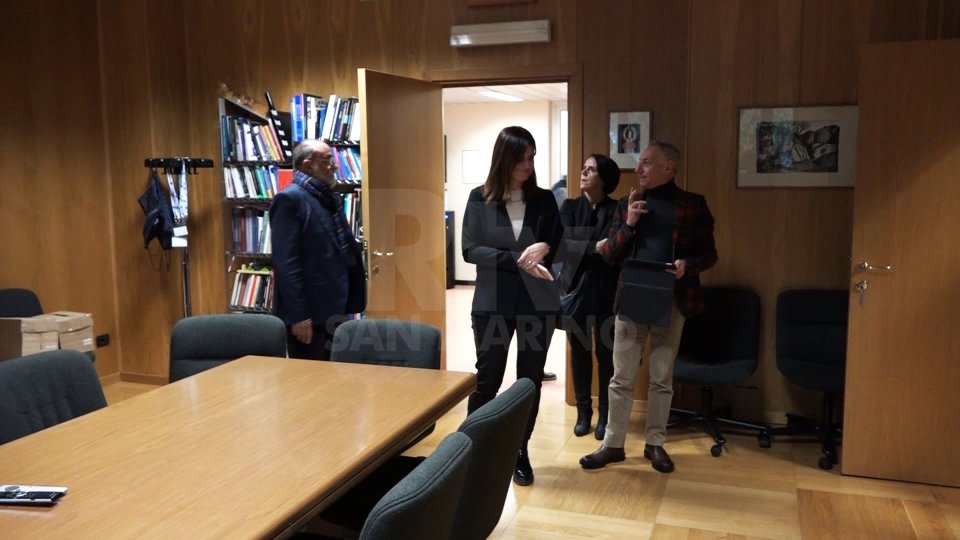 La delegazione di San Marino RTV alla sede Rai di AostaLa visita nella sede Rai di Aosta