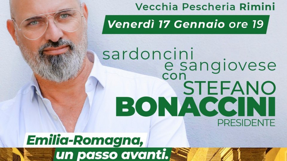 Stefano Bonaccini alla Vecchia Pescheria di Rimini il 17 gennaio