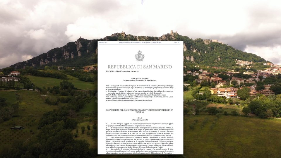 Decreto Legge 187: nuove misure per locali e eventi a San Marino. Aumentano le sanzioni minime