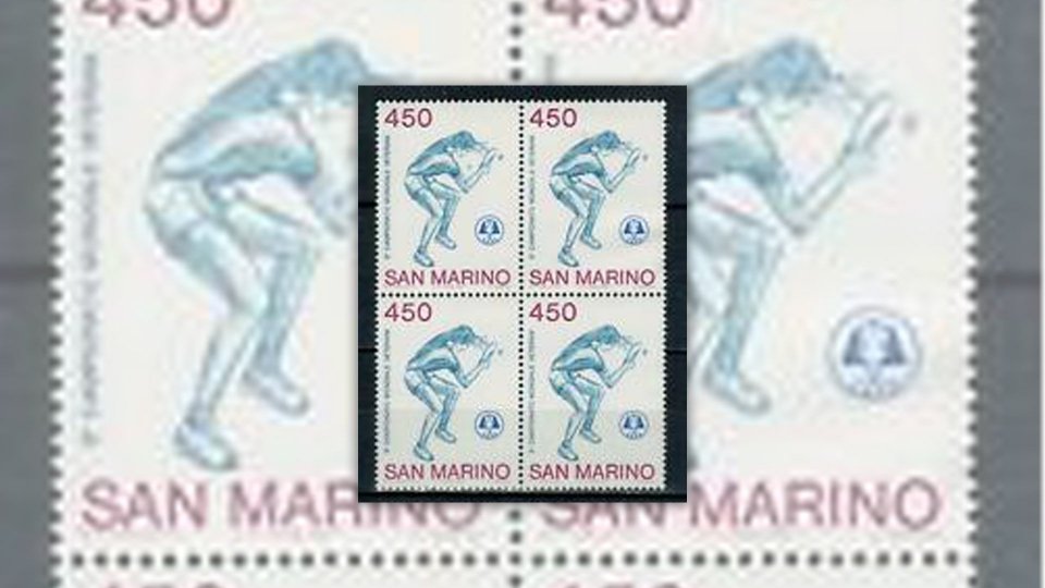 Il primo francobollo di San Marino 1986 dedicato al Tennistavolo
