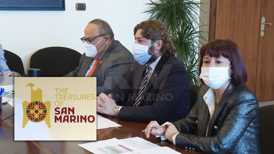 Mauro Maiani, Federico Pedini Amati e Arianna Serra. Nel riquadro il logo dell'Expo