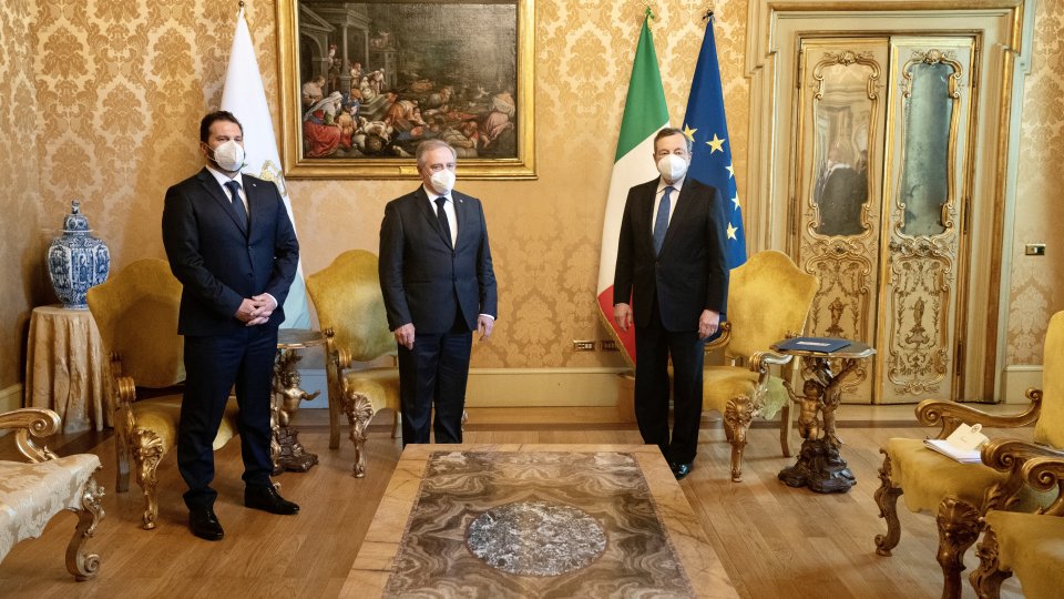 A Palazzo Chigi incontro tra i Capitani Reggenti e il premier Mario Draghi