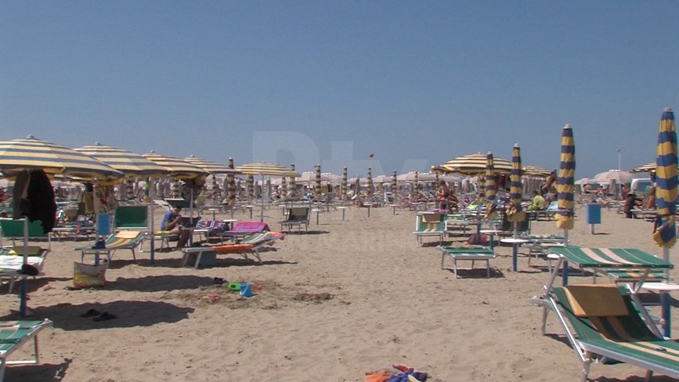 Una spiaggia di Rimini