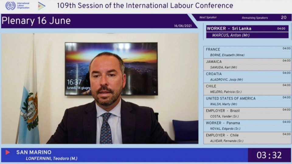 Segretario Lonfernini interviene alla Conferenza ILO: "Puntare sulla persona per cambiare il mondo del lavoro"