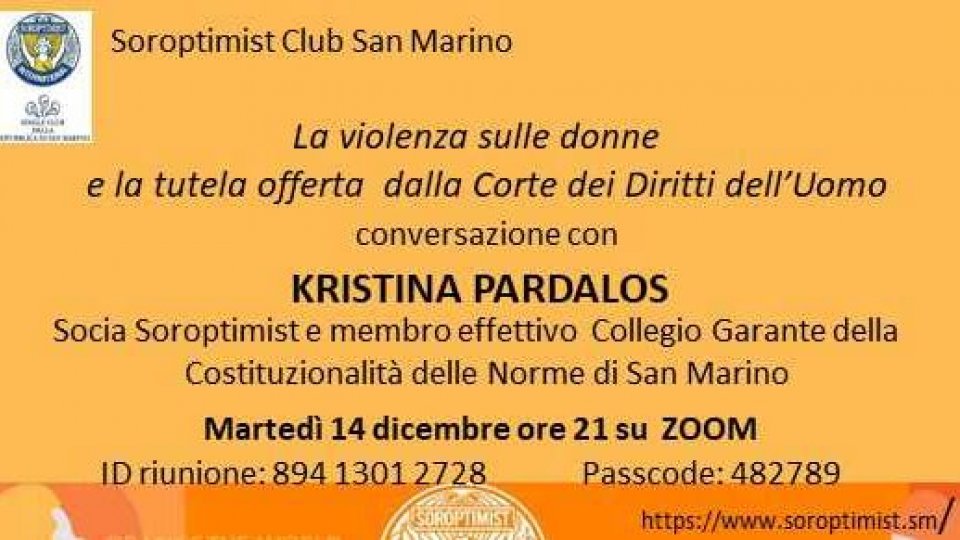 Il Soroptimist Club San Marino celebra la giornata mondiale dei Diritti Umani nel segno della continuità dei 16 giorni di attivismo