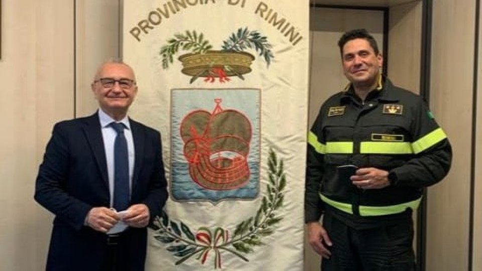 Visita in provincia del nuovo comandante dei Vigili del Fuoco di Rimini Cancelliere