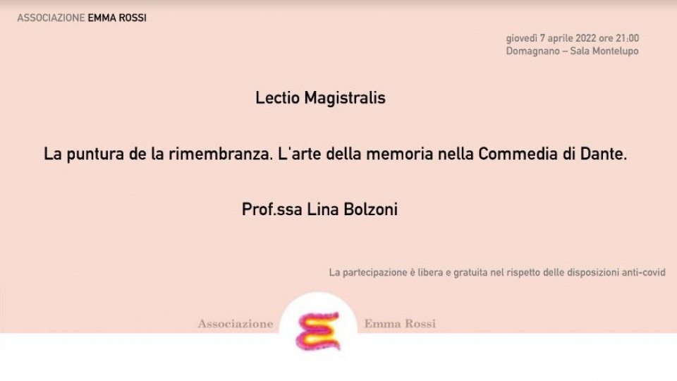 Associazione Emma Rossi: lectio magistralis di Lina Bolzoni
