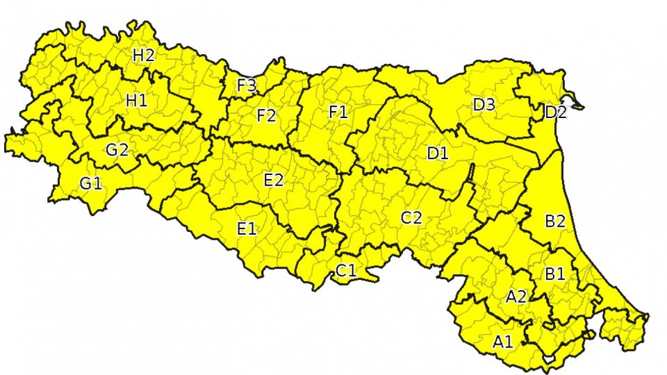 Allerta gialla su San Marino ed Emilia Romagna per temporali