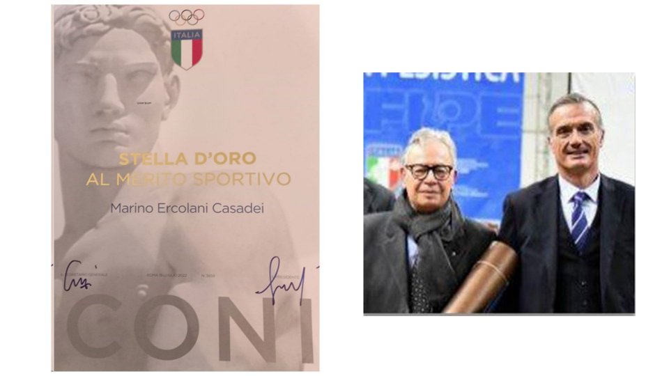 Coni: "Stella d'oro" al sammarinese Marino Ercolani Casadei per meriti sportivi