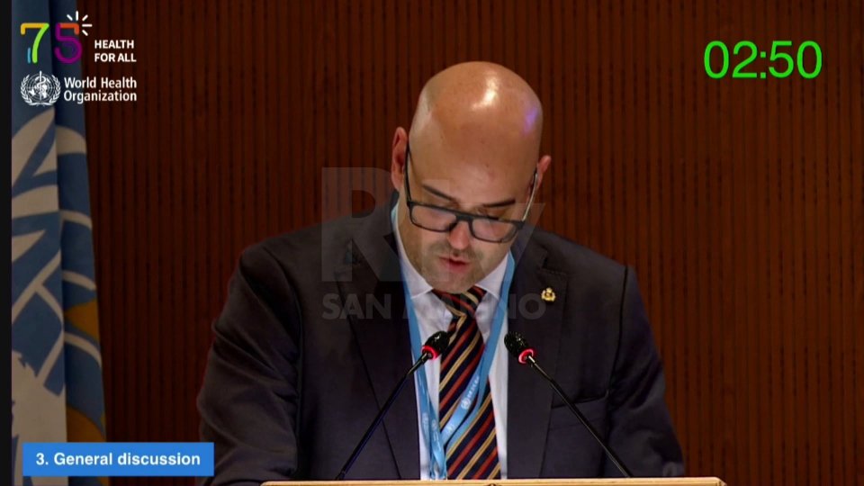 Nel video alcuni passaggi dell'intervento in plenaria Assemblea OMS, del Segretario di Stato per la Sanità, Roberto Ciavatta.