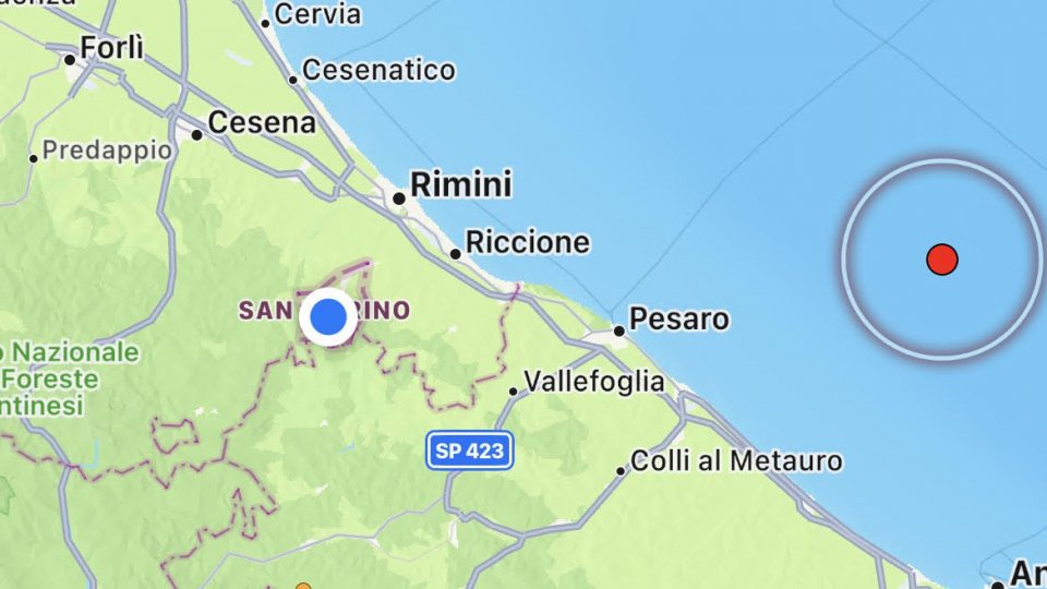 Terremoto di magnitudo 3.3 davanti alla costa di Pesaro