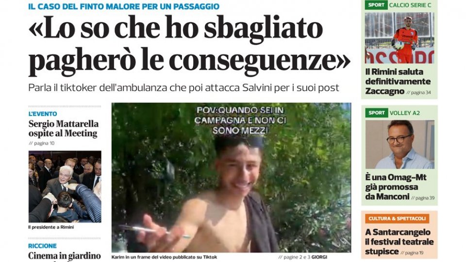 Rimini: il caso del finto malore. Parla il Tiktoker: "Era solo per fare qualche risata", poi critica Salvini