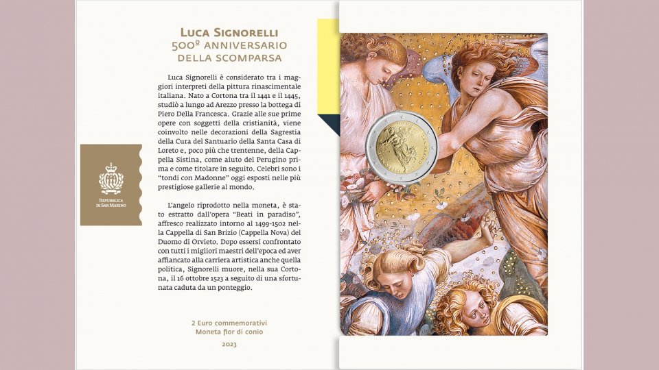 I 2 euro commemorativi di San Marino dedicati a Luca Signorelli