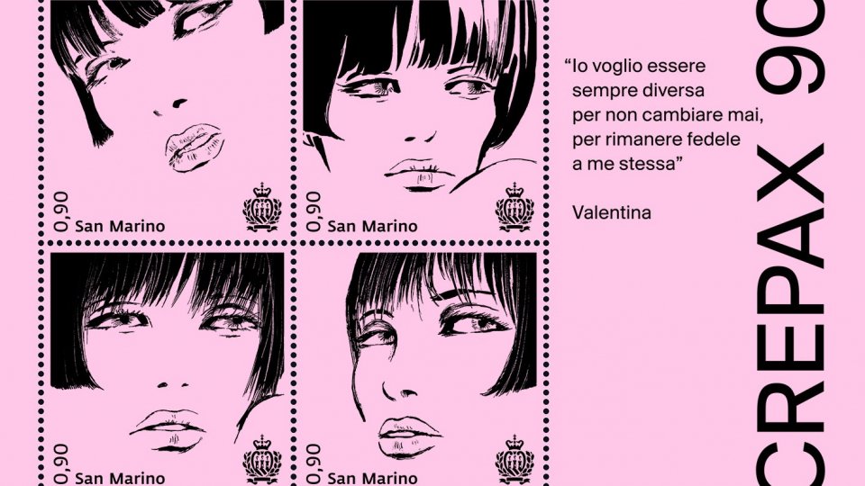 Un foglietto con “Valentina” per celebrare il 90° anniversario della nascita di Guido Crepax