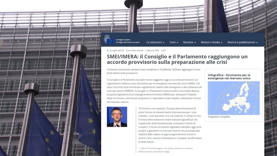 San Marino verso l'accesso allo strumento europeo per le emergenze