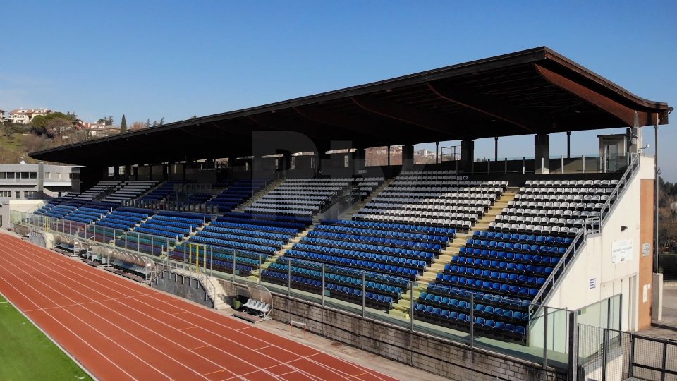 Stadio olimpico a Serravalle. Immagine di repertorio