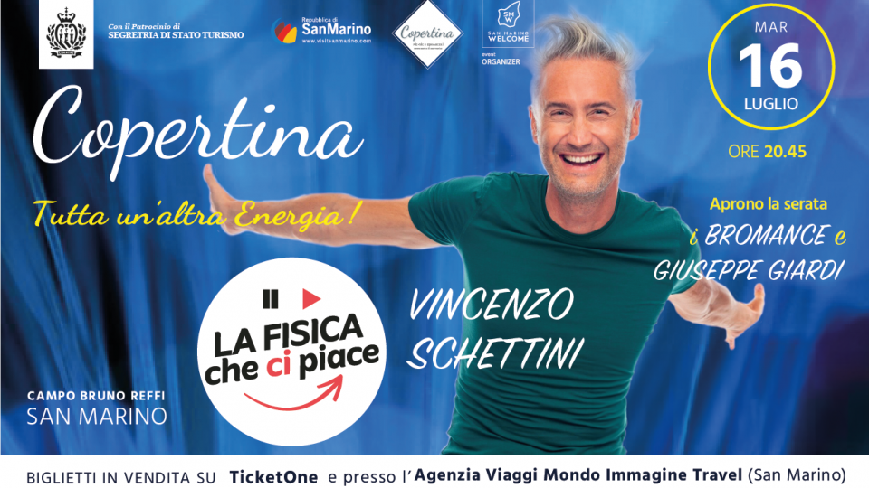 “La Fisica che ci Piace” di Vincenzo Schettini inaugura la V edizione di Copertina: Tutta un’altra Energia organizzata da San Marino Welcome