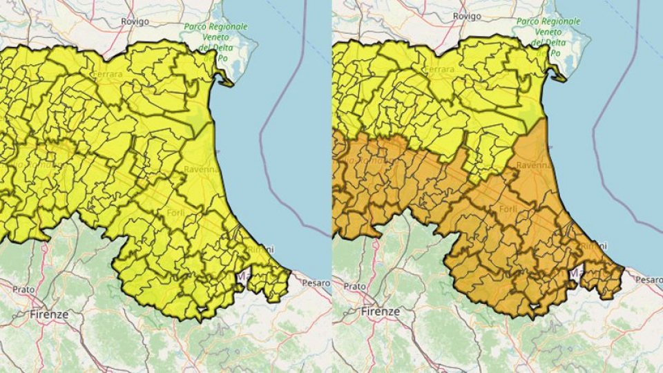Maltempo in arrivo in Romagna e sul Titano: allerta gialla per possibili forti temporali. Lunedì arancione