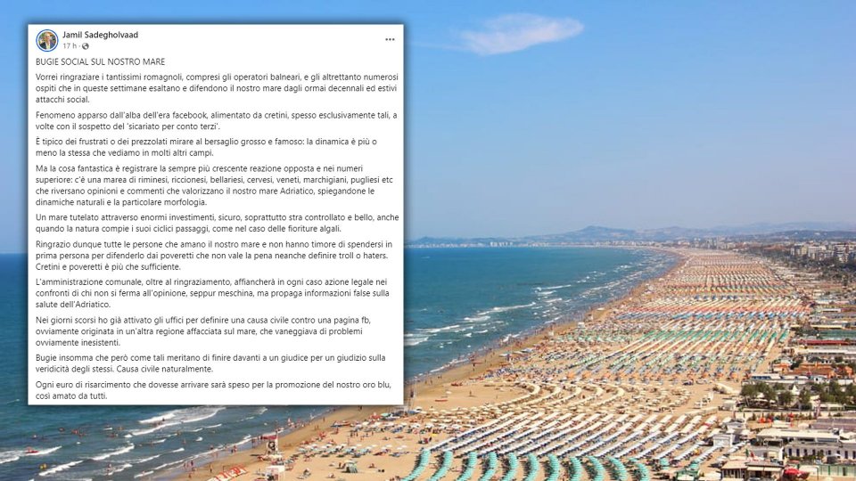 Rimini, Sadegholvaad al contrattacco: "Bugie sul nostro mare, ora un'azione legale"