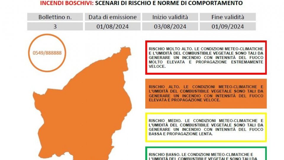 Emessa da Protezione Civile l'ordinanza per prevenire incendi boschivi