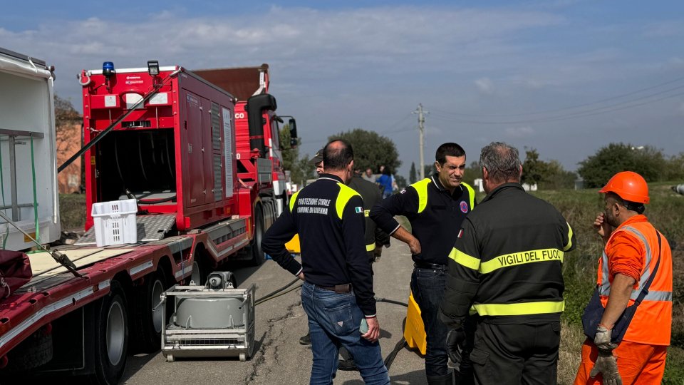 Installata nelle campagne di Bagnacavallo l’idrovora ad alto pompaggio donata al Comune di Ravenna