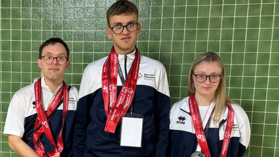 Elia Gasperoni, Omar Santini e Melissa Mancini al meeting di nuoto “Princess Charlene”