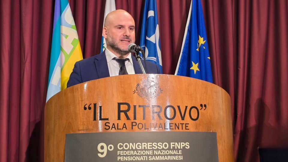 Il Segretario di Stato per la Giustizia, la Previdenza e la Famiglia Stefano Canti ha portato i saluti ufficiali del Governo al 9° Congresso della Federazione Nazionale Pensionati Sammarinesi della CDLS