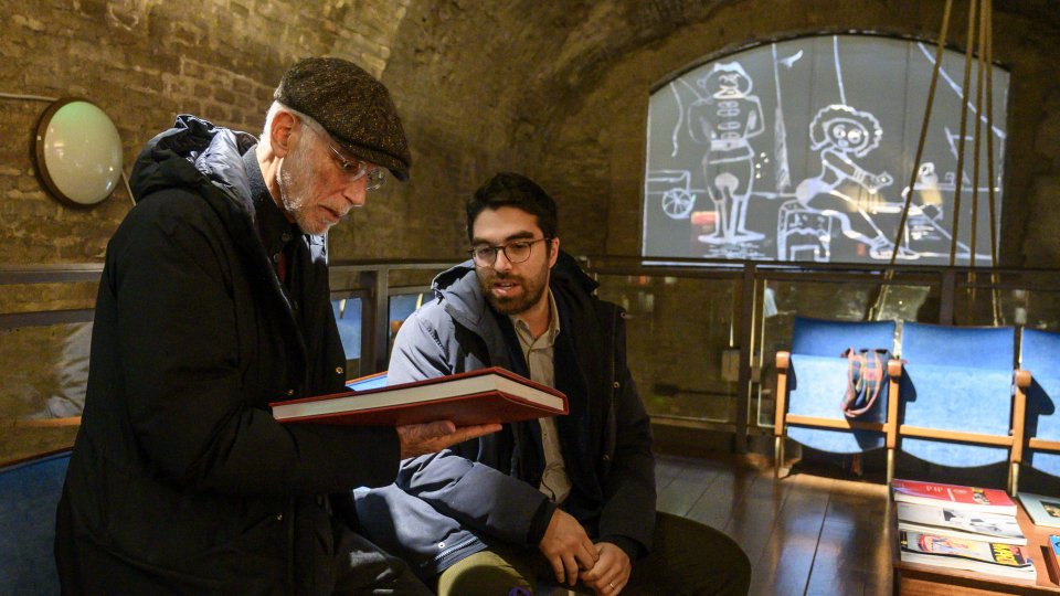 Gabriele Salvatores in visita al Fellini Museum dopo la presentazione in anteprima del suo Napoli - New York