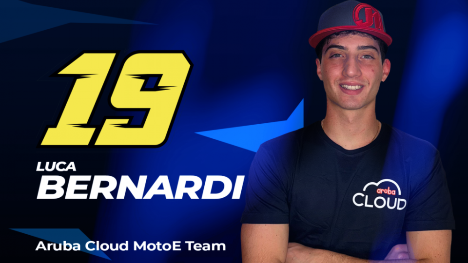 Luca Bernardi al via del mondiale MotoE 2025 (foto: Aruba Cloud)