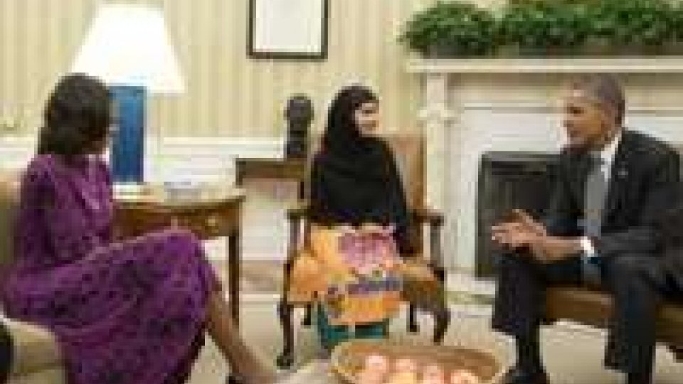Malala ricevuta dagli Obama alla Casa Bianca