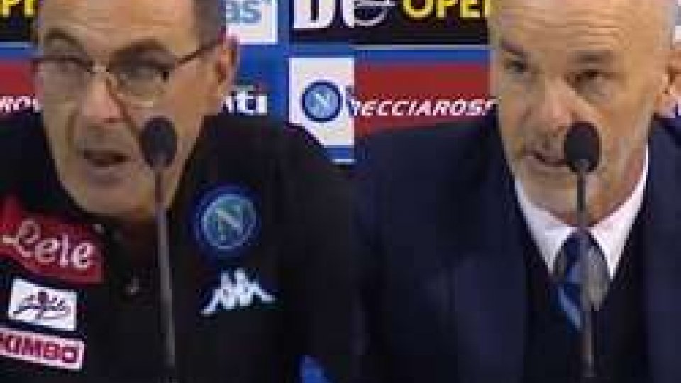 Maurizio Sarri e Stefano PioliNapoli - Inter 3-0 le interviste del dopo partita