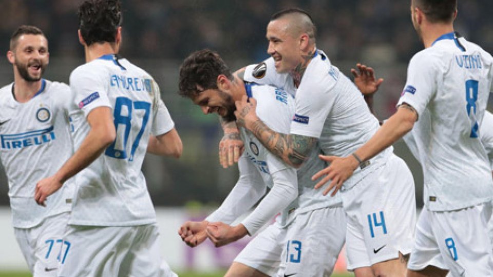 L'esultanza di RanocchiaEuropa League: Inter e Napoli sul velluto, sono agli ottavi. Le interviste agli allenatori
