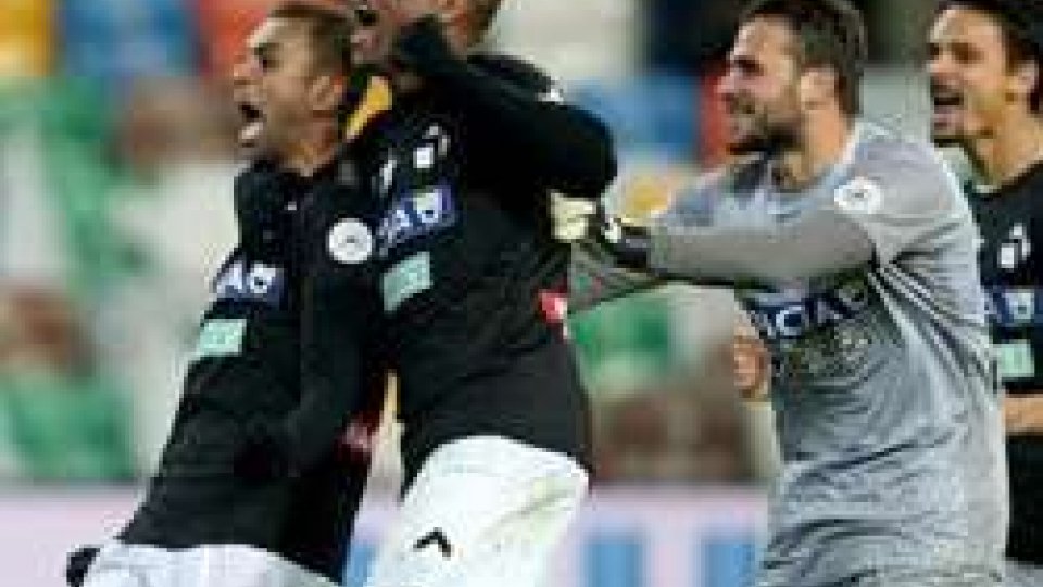 L'esultanza dell'Udinese (foto ANSA)