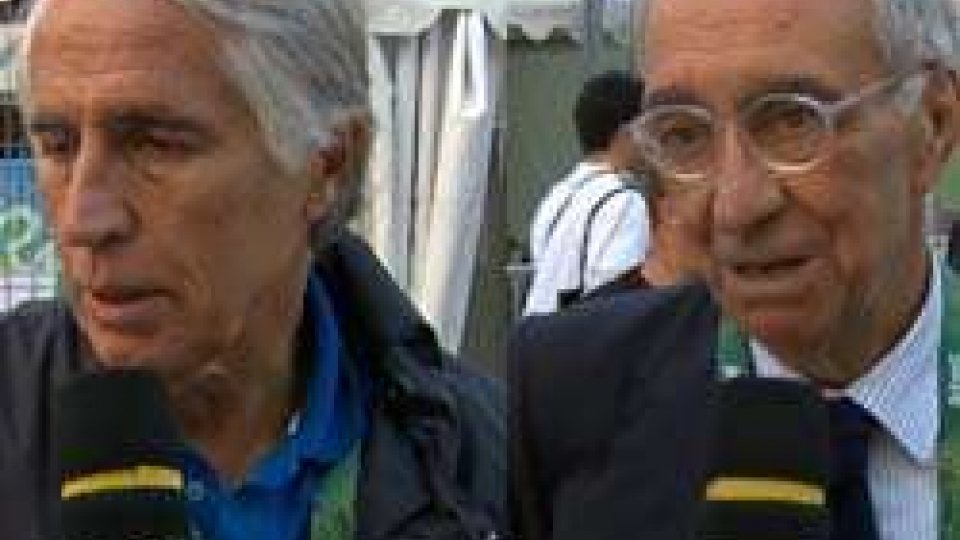Giovanni Malagò e Franco CarraroRio 2016: l'Italvolley va, Malagò si entusiasma