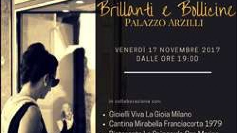 Brillanti e bollicine venerdì 17 novembre dalle ore 19 a Palazzo Arzilli