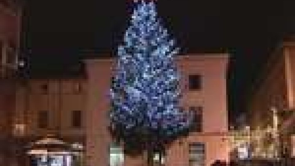 Rimini, si è acceso il grande albero di Natale in Piazza Cavour