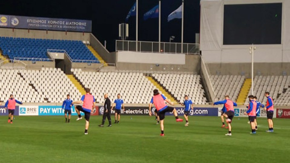 Gli allenamentiLa Nazionale Sammarinese si prepara alla sfida contro il Cipro