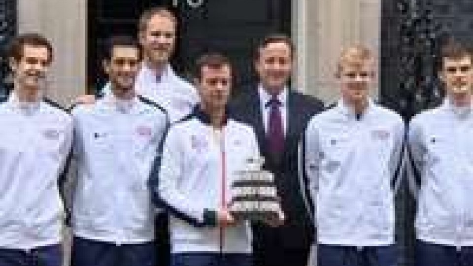 Coppa Davis, la trionfante squadra inglese ricevuta da David Cameron