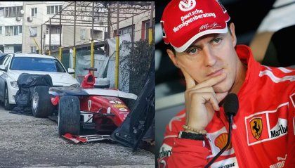 Una Ferrari F2005 di Michael Schumacher dallo sfasciacarrozze