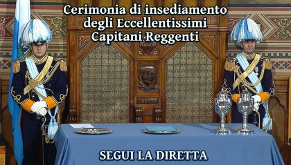 1 aprile: segui la diretta dell'Insediamento dei Capitani Reggenti Alessandro Scarano e Adele Tonnini