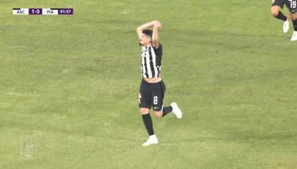 All'Ascoli bastano 2' per l'1-0 sulla Pianese