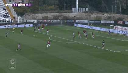 Corazza segna sempre, ma l'Ascoli non vince mai: 1-1 col Pontedera