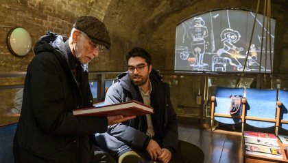 Gabriele Salvatores in visita al Fellini Museum dopo la presentazione in anteprima del suo Napoli - New York