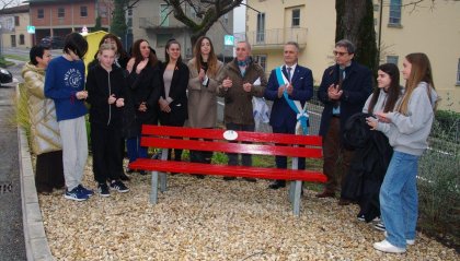 CNSFP: Inaugurata panchina rossa nel castello di Acquaviva e Gualdicciolo